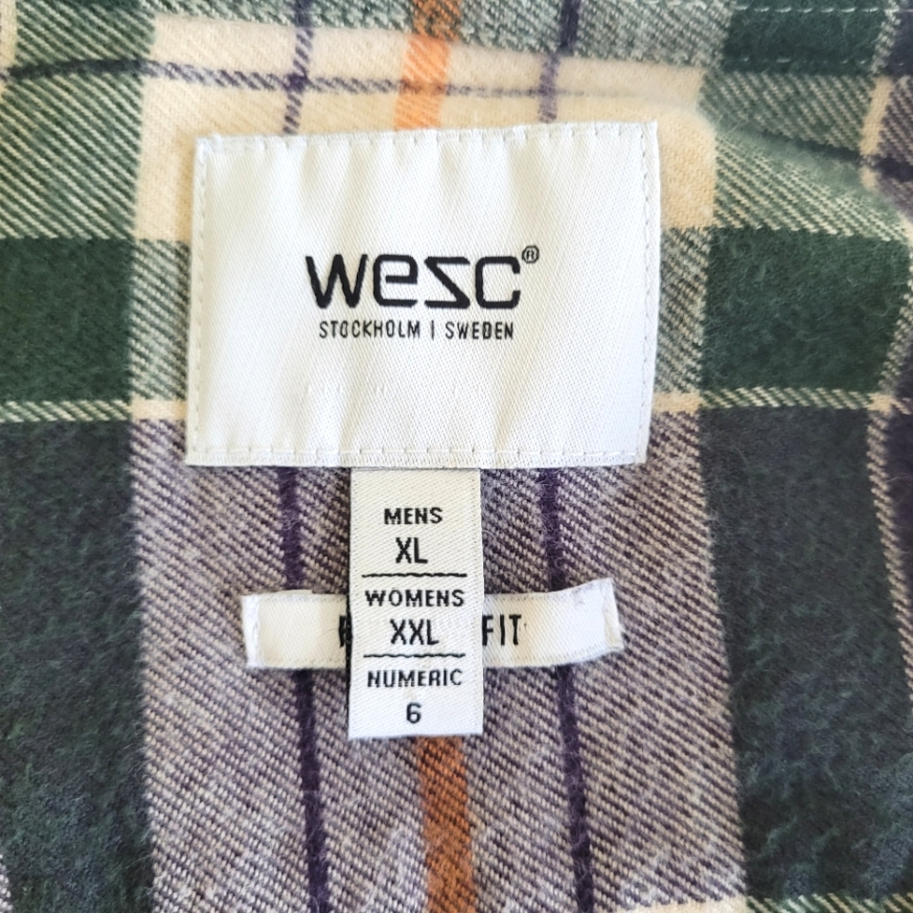 Wesc Plaid Tartan Regular Fit Flannel Purple Men's XL - Picture 3 of 6